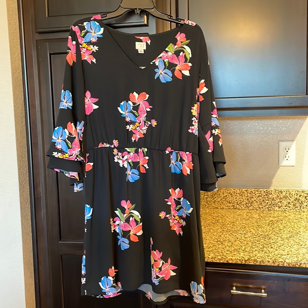 Black/floral dress